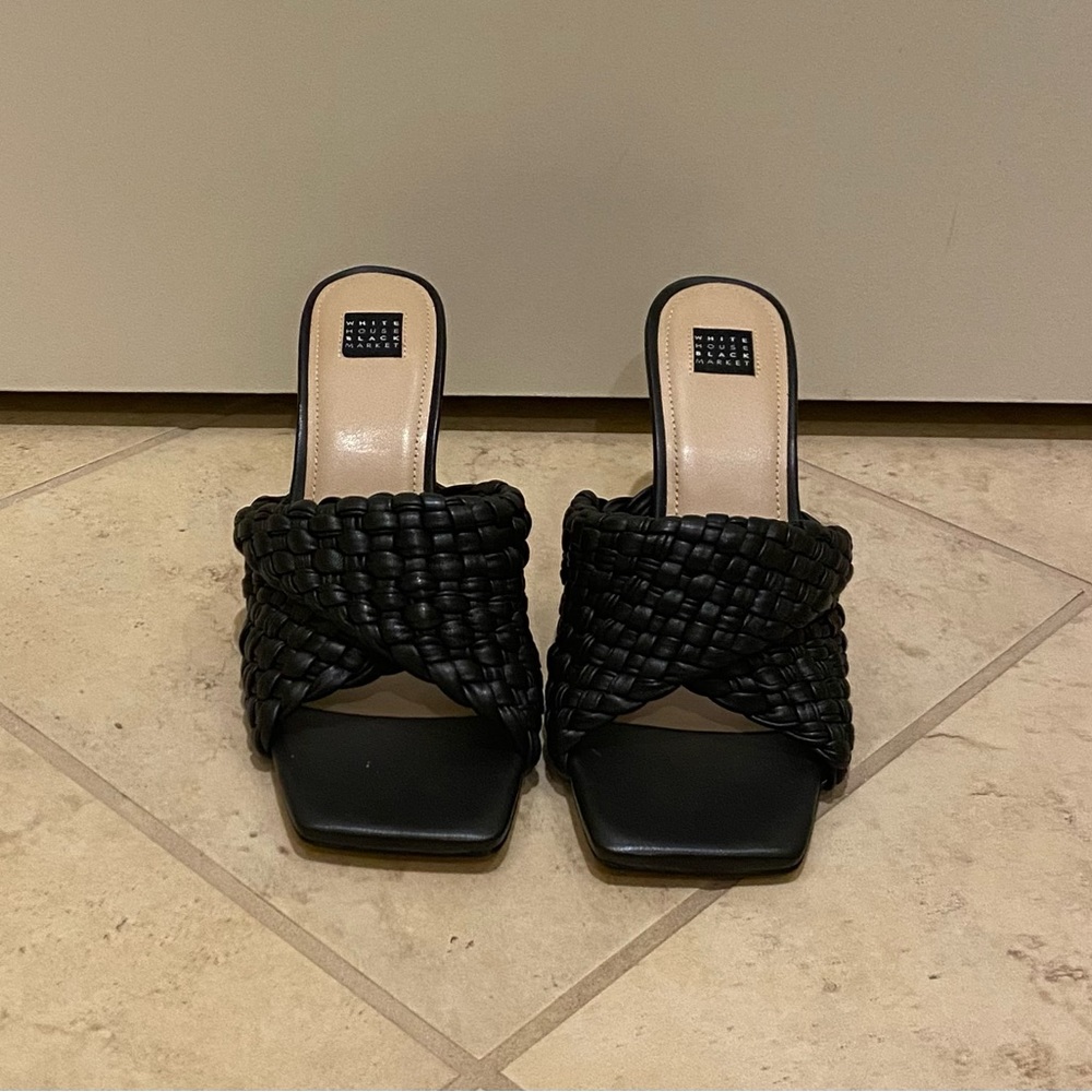 White House Black Market black braided slides
